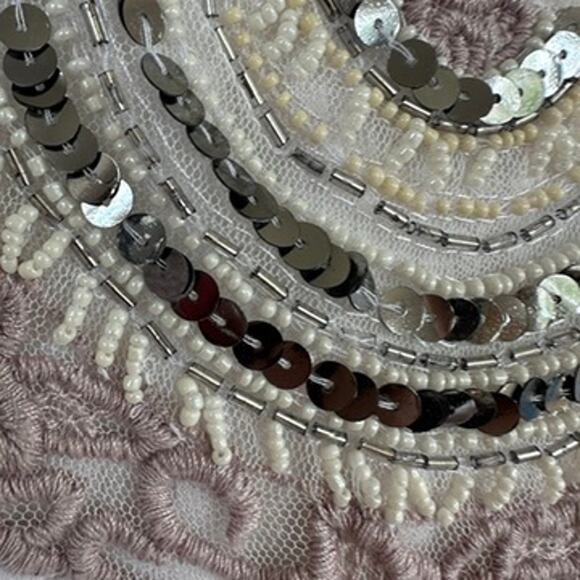 Free People Star Gazer White Gauze Top Beaded Sequin Boho Kimono Sleeve XS Small - Picture 3 of 11